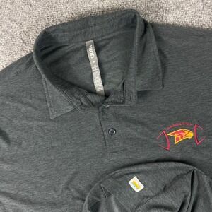 Vuori Polo Shirt XL Heather Gray Tech‎ Football Graphic Short Sleeve Men's